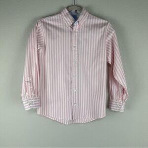 Bella Bliss Boys Pink White Stripe Long Sleeve Button Down Shirt Size 10